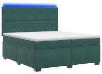vidaXL Boxspringbed met matras, donkergroen, 200 x 200 cm, fluweel