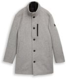 Tom Tailor - 2-in-1 wollen jas met uitneembaar inzetstuk - Maat XL - mid grey melange twill