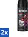 Axe - Bodyspray deodorant - 48 uur Sport Fresh - Recharge - Arctische munt & koele kruiden - 150 ml - Pakketvoordeel - 2 stuks