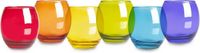 Merkloos Set van 6 meerkleurige waterglazen van glas