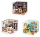 StarTech Zelfbouw miniatuurhuis - 3-in-1 bouwpakket - Poppenhuis - Elektrische verlichting - Retro-design - Kunststof - Vanaf 14 jaar