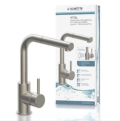 SCHÜTTE Vital Design Keukenkraan - met Sensor - uittrekbare uitloop - RVS Look