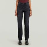 G-Star Iggie Straight Wmn Dames Jeans Worn in Black Crow Katoen 99% Elastaan 1% Maat 26/32
