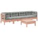 vidaXL 5-delige Loungeset met kussens, massief douglas vurenhout