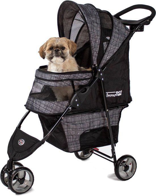InnoPet Hondenbuggy Avenue Blended Grey - Incl. Regenhoes - 95x43x94cm