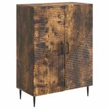 vidaXL Dressoir Gerookt eiken 66 x 34,5 x 89,5 cm Bewerkt hout