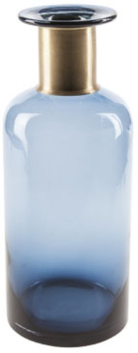 Cosy@Home FLESVAAS DONKERBLAUW ROND GLAS 12X12XH30