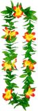 Boland Hawaii krans/slinger - Tropische kleuren mix groen/rood/geel - Bloemen hals slingers - Party verkleed accessoires