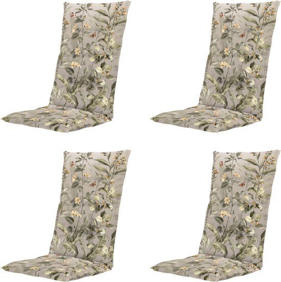 Madison Elisa - Kussen hoge rug Gestikt - Set van 4 - Beige/Multicolour