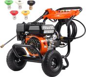 VEVOR Benzine Hogedrukreiniger 3500PSI 10L/min 2.6GPM met 5 Sproeiersset voor Auto's