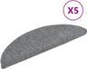 vidaXL Trapmatten zelfklevend 5 stuks 56x17x3 cm lichtgrijs halfrond