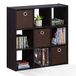Furinno Simplistische 9-kubus organizer met bakken, klein formaat (afmetingen van de bewerkt eenheid: 7,9 \"D x 26,5 \"B x 26,7 \"H inch), donker walnoot