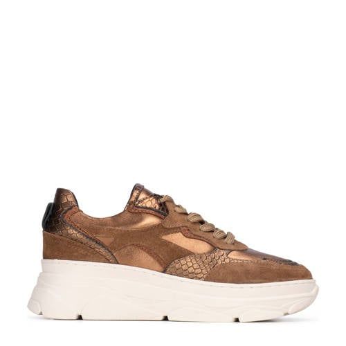 PS Poelman Jana Chunky Leather Sneakers - Bronze