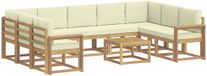 vidaXL Ensemble de canapé d'extérieur 10 pièces Blanc et crème Polyester
