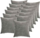 vidaXL Kussensloop 12 stuks HEERLEN Donkergrijs 40 x 40 cm Katoensatijn