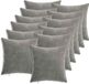 vidaXL Kussensloop 12 stuks HEERLEN Donkergrijs 40 x 40 cm Katoensatijn