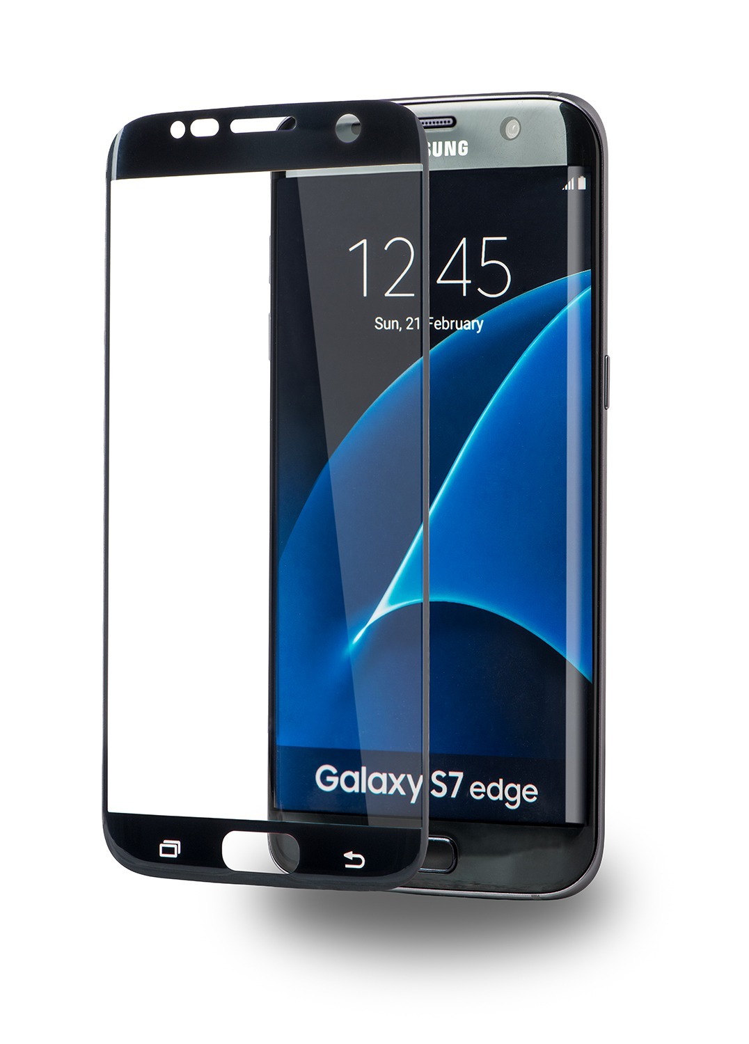 Azuri curved Tempered Glass - zwart - voor Samsung Galaxy S7 edge