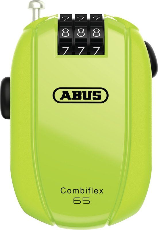 Abus Combiflex StopOver 65 - Neon Geel - Fietsslot met Cijfercode - 65cm