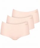 Sloggi lot de 3 short Invisible pour femme - MicroModal - Crème / XS