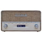 Denver DAB Radio XL - Retro Radio - DAB+/ FM - Portable - Brown/White