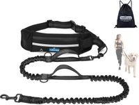 Nobleza Jogging Heupgordel met Hondenriem - Zwart