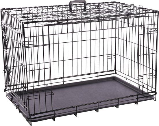FLAMINGO Hondenbench Nyo M - Zwart - 93 x 59 x 62.5 cm