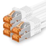 1aTTack.de 10 Gb/s LAN-patchkabel 5x 0,25m RJ45 netwerkkabel CAT7 - wit