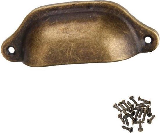 Komgreep Brons 83mm - Inclusief Schroeven - Meubelknop en Deurknop - Metaal - Landelijk en Industrieel Design