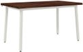 vidaXL Eettafel Massief Acacia Hout Donkerbruin en Wit 140 x 80 x 75 cm