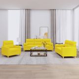 Maison Exclusive - Ensemble de canapés 3 pièces avec coussins, tissu jaune clair