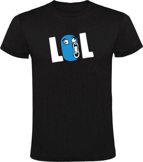 Sol's Lol Heren T-shirt - smiley - lachen - grappig - Zwart - 4XL