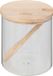 5five Jja Showroom And Head Office Suikerpot - glas/bamboe hout - transparant/naturel - 8 x 11 cm - luxe uitvoering - 400 ml