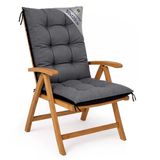 Amazinggirl Tuinstoelkussens Hoge Rug 50x120 cm - Kussens voor Tuinstoelen & Standenstoel Terrasstoel Grafiet Stoelkussens Tuin Zitkussen Extra Dik 10 cm met Bindlinten
