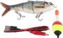 Jhubersproducts - Leurres de pêche robotisés - Appât de natation électrique - Lumière LED verte - 18 cm