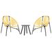 vidaXL Set tuinstoelen 3-delig poly rattan zwart en geel