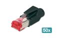 Digitus Connecteur réseau RJ45 Cat 6 - Noir, Rouge - 50 Pièces