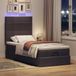 Maison Exclusive - Lit plateforme avec matelas & LED, brun foncé, 90x200 cm, tissu