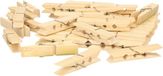 Merkloos Wasknijpers voor wasgoed ophangen - bamboe hout - 160x stuks - beige - 7 cm