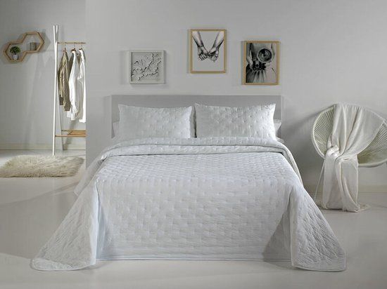 Sprei Pierre Cardin DOTS Wit Bed van 135 (3 Onderdelen)