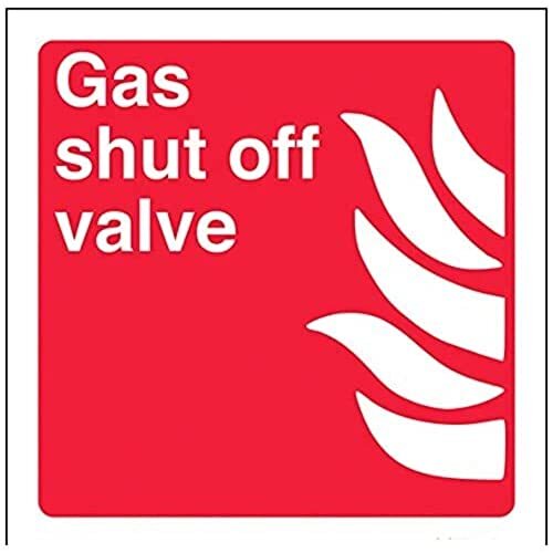 V Safety VSafety Gas Shut Off Klepbord - 100mm x 100mm - 1mm Rigid Plastic