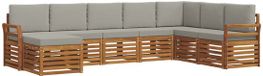 vidaXL Hoek loungeset 8 zitplaatsen Acacia hout Natuurlijk et gris clair