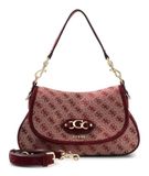 GUESS Samantha Flap Shoulder Bag Merlot Logo donkerrood