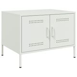 VidaXL Table basse 68x50x50,5 cm acier blanc