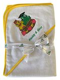Freds Swim Academy 20511 handdoek met capuchon van zacht velours - badstof met Fred & Gina motief, wit, ca. 70 x 70 cm, wit