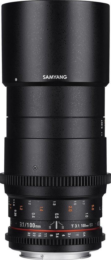 Samyang 100mm T3.1 VDSLR ED UMC MACRO Prime lens voor Nikon F