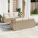 Maison Exclusive - Ensemble de meubles de jardin 7 pièces avec canapé et coussins, beige, en polyrotin