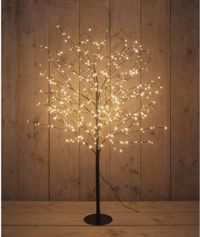 Anna's Collection Arbre lumineux - noir - 120 cm - métal - 600 leds - blanc chaud
