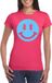 Bellatio Decorations Verkleed shirt dames - Smile / Emoticon - roze - carnaval/foute party - feestkleding XS