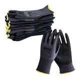 Unigloves Nitrex 270NFG herbruikbare algemene handschoenen met schuimnitril palmcoating, nylon voering en verbeterde gripdekking op de handpalm, in grijs/zwart