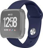 By Qubix Qubix - Compatible Fitbit bandje - Siliconen - Donkerblauw - Large